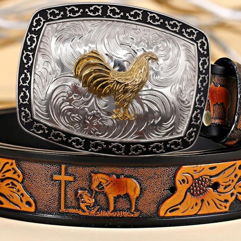 WMG Western Belt Buckles for men women - Rooster Belt Buckle - Rodeo Cowboy Belt Buckle - Fits Up to 2 Inch Belts - Image 3